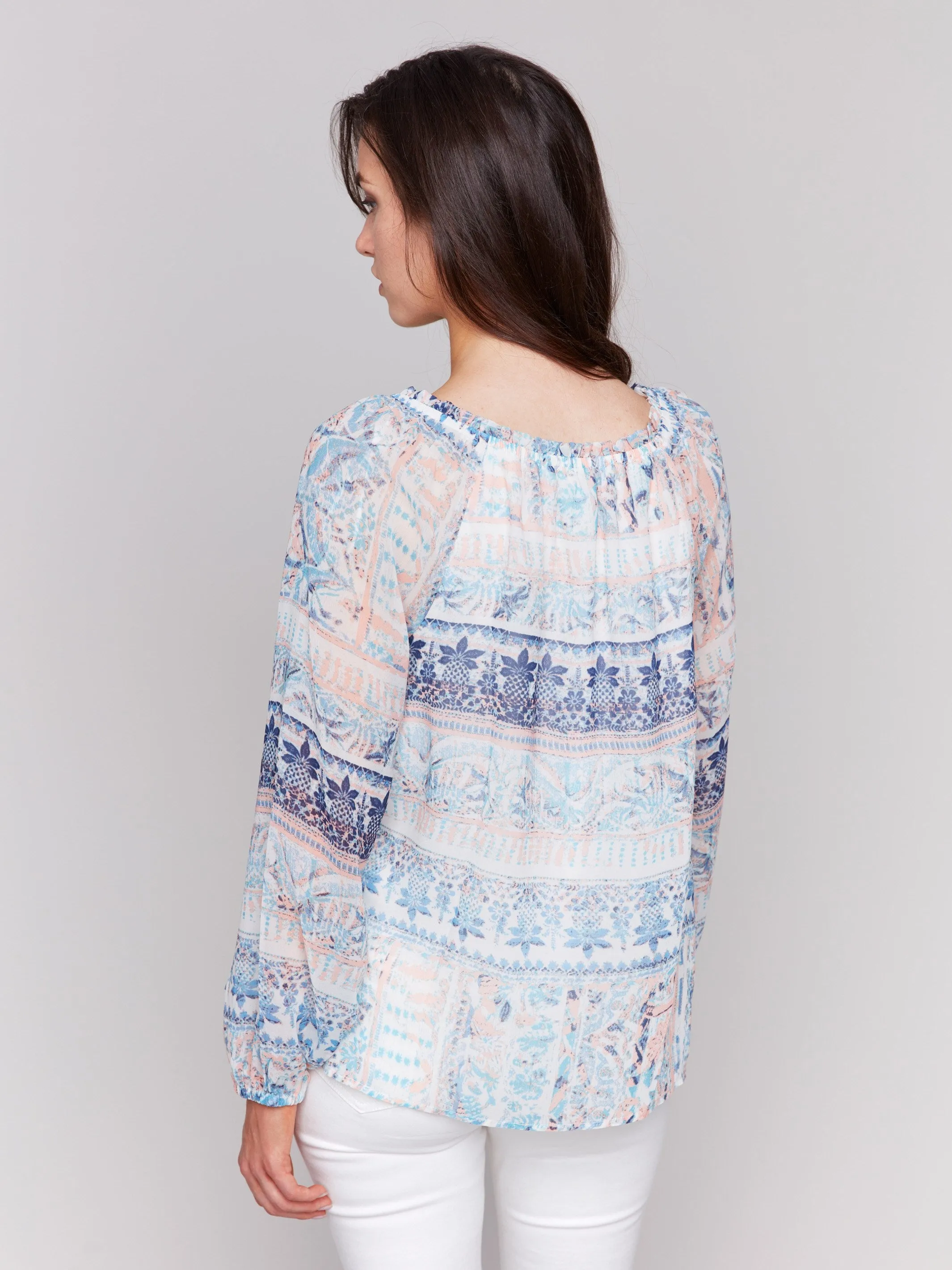 Printed Chiffon Blouse - Roots