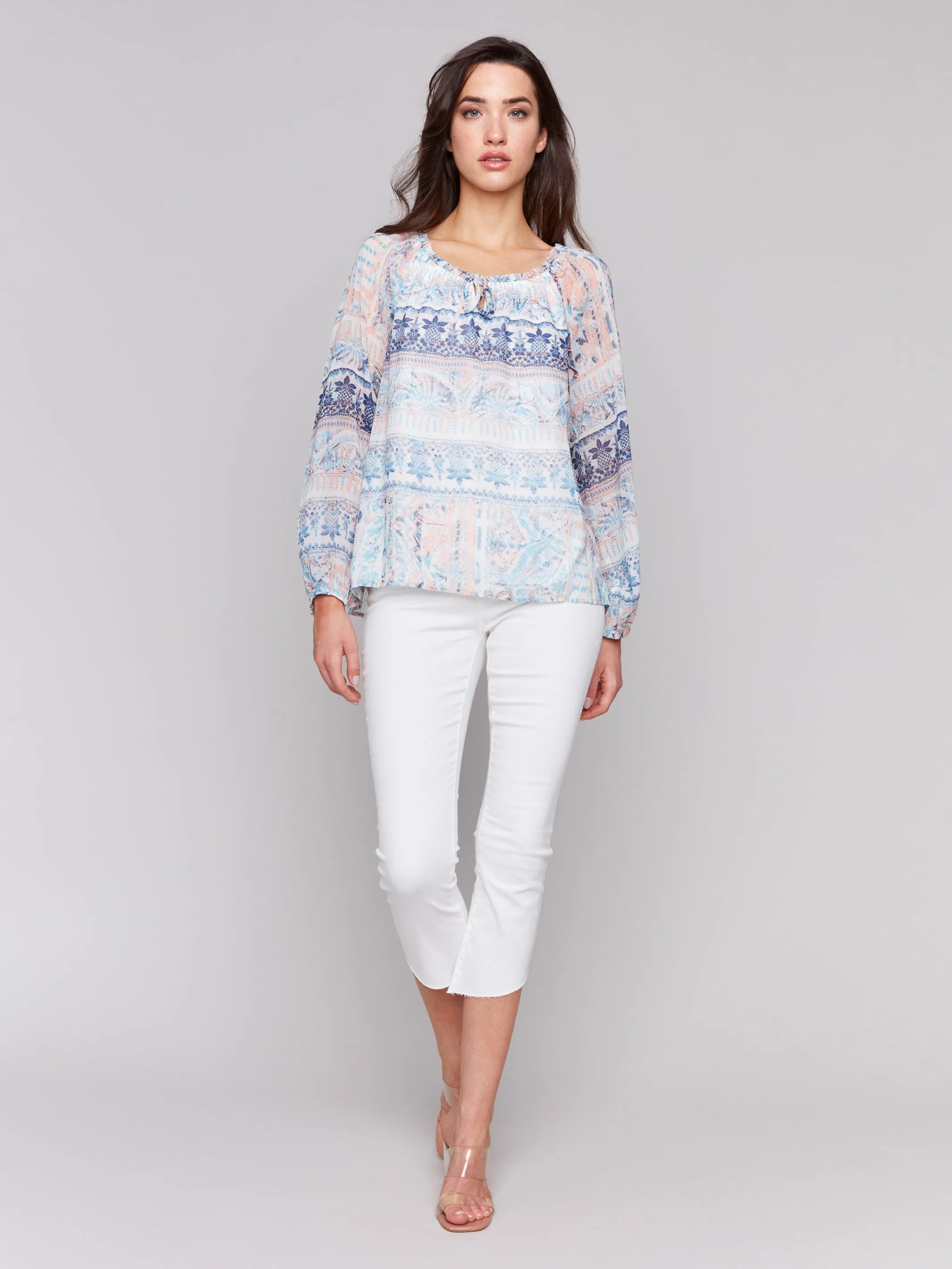 Printed Chiffon Blouse - Roots