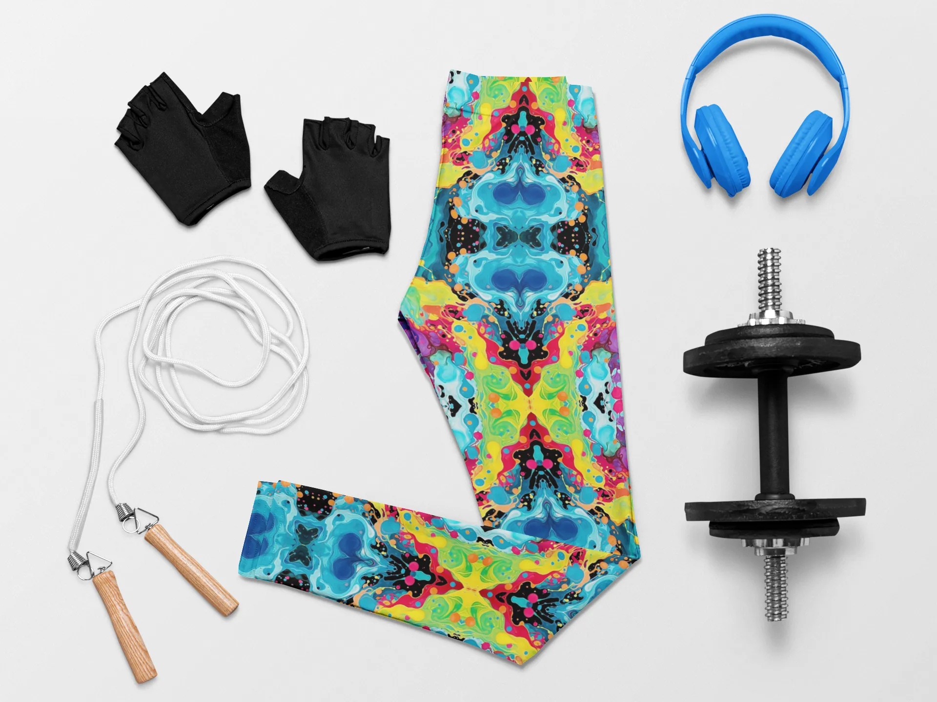 Prismatic Paint Drip Print Legging