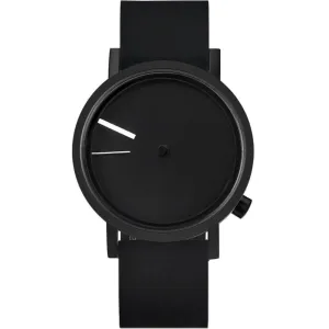 Projects Men's Stainless Steel Black Silicone Band Black Dial  Watch - 7295BSS