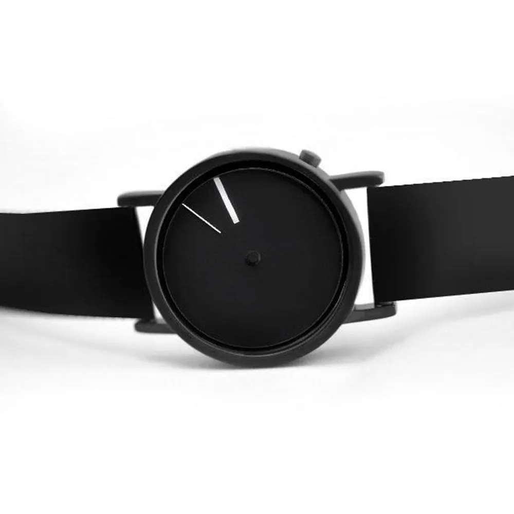 Projects Men's Stainless Steel Black Silicone Band Black Dial  Watch - 7295BSS