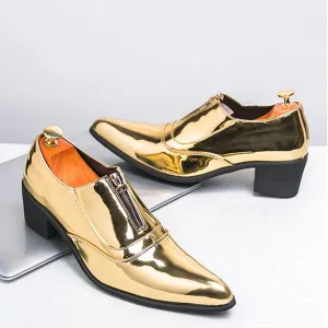 Santimon Mens Multilcolor Luxury Designer Dress Shoes Patent Leather Slip-On Formal Shoes for Business, Weddings, Ballroom Black Dance Shoe Blue, Gold, Red, Silver