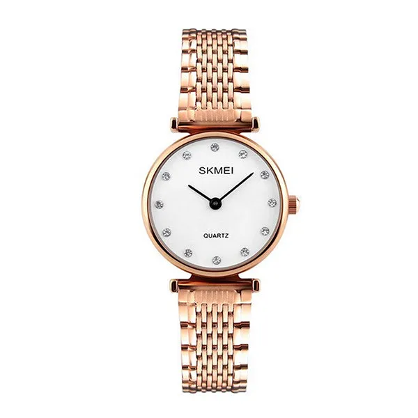 SKMEI Womens Elegant Fashion Watch w Rhinestones, 30M Waterproof