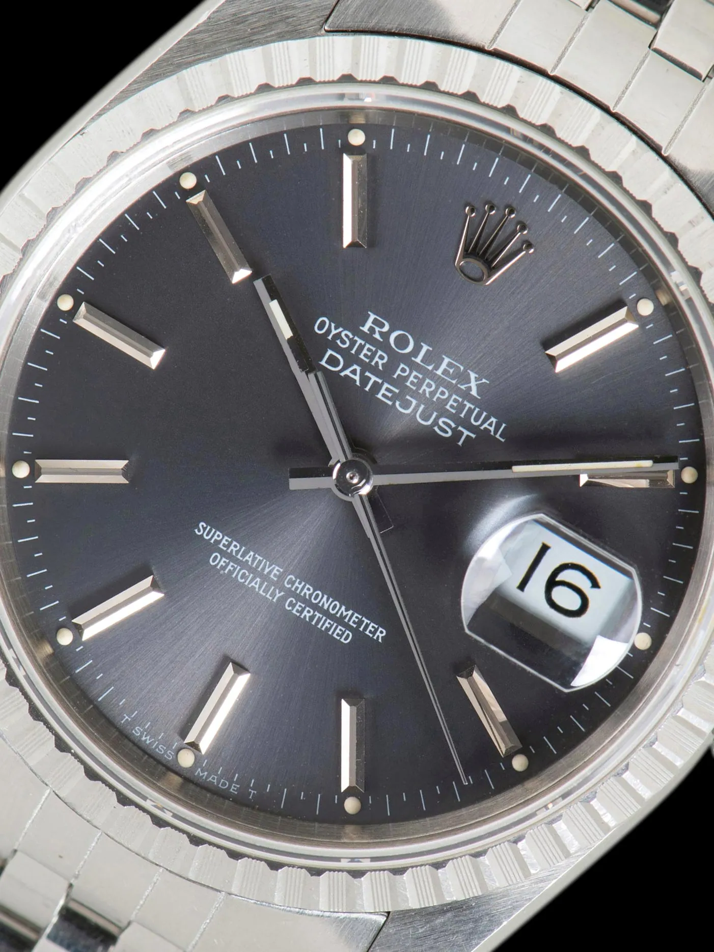*Unpolished* 1990 Rolex Datejust (Ref. 16220) Grey Dial W/ Box & Papers