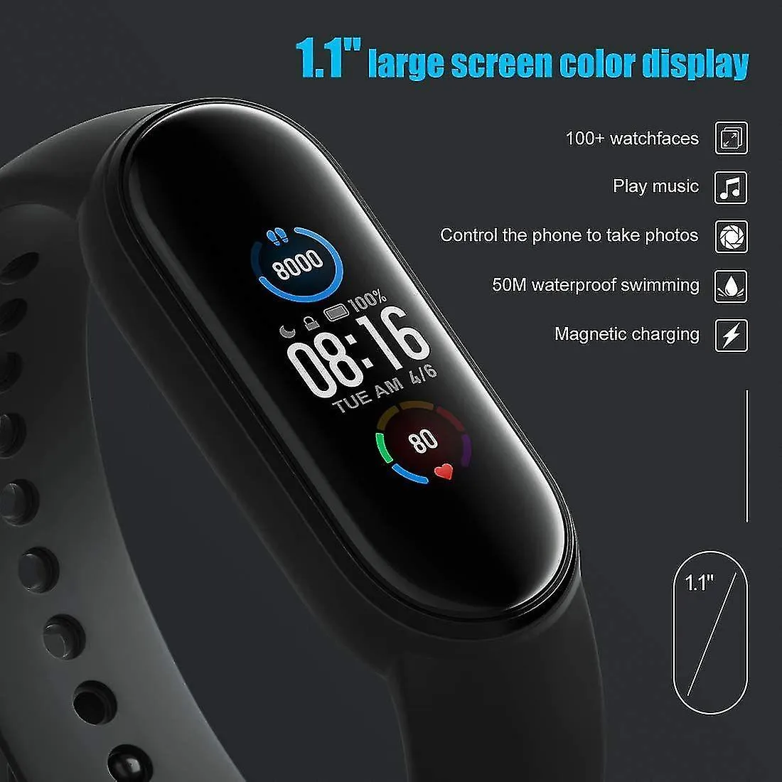Watches xiaomi mi band 5  smart band 5 global version  smart watch with activity bracelet  1.1  Amoled color