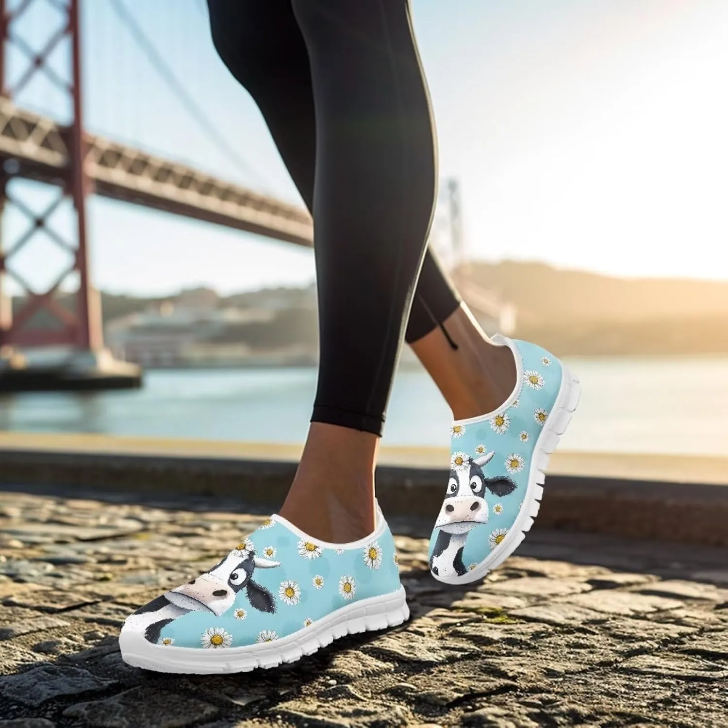 Women's Animals Sneaker Casual Breathable Mesh Anti-Skid Low-Top Outdoor Shoes Soft Slip On Holiday Travel Sneaker for Ladies US 5.5-11.5