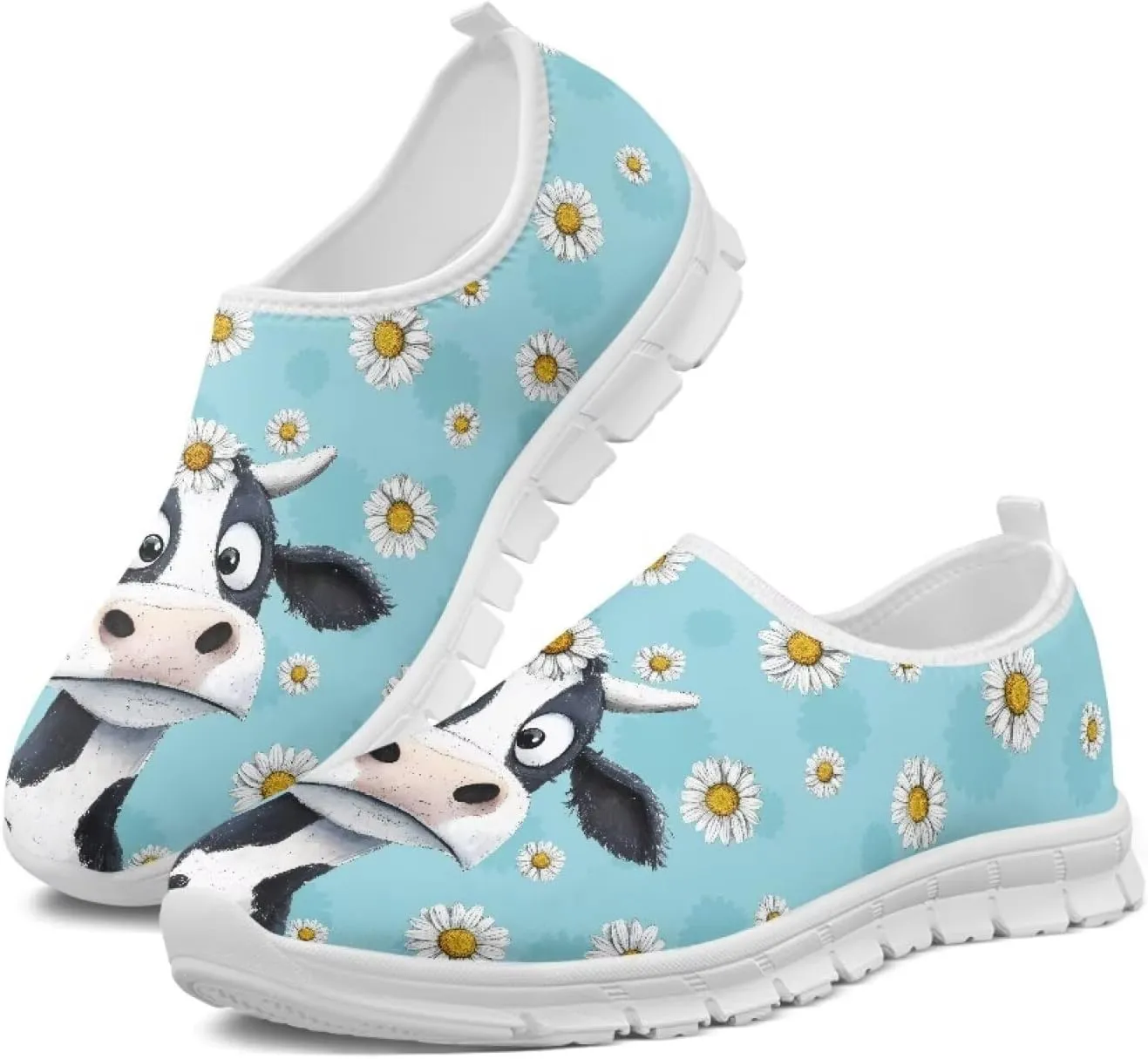 Women's Animals Sneaker Casual Breathable Mesh Anti-Skid Low-Top Outdoor Shoes Soft Slip On Holiday Travel Sneaker for Ladies US 5.5-11.5