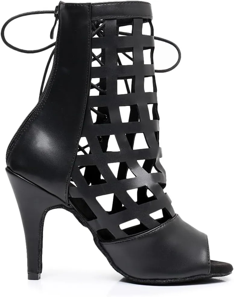 Women's Fashion Open Toe Ballroom Dance Boots Latin Modern Performance Dance Shoes