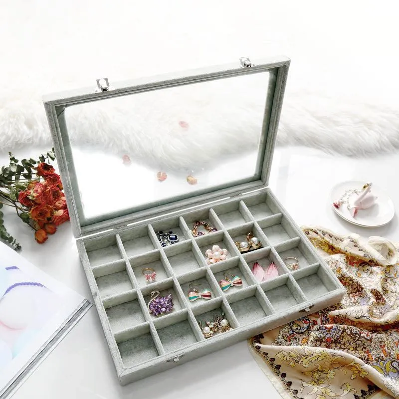 Yeknu Velvet Drawer Jewelry Organizer Box