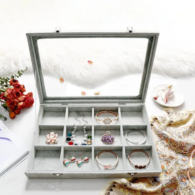 Yeknu Velvet Drawer Jewelry Organizer Box