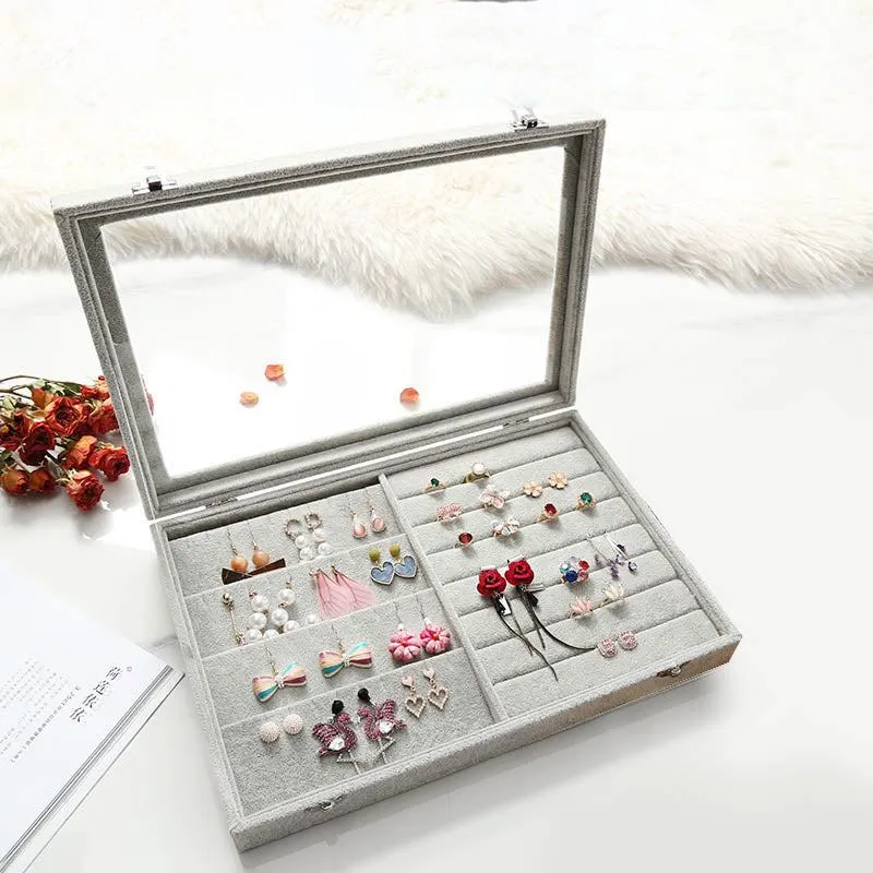 Yeknu Velvet Drawer Jewelry Organizer Box