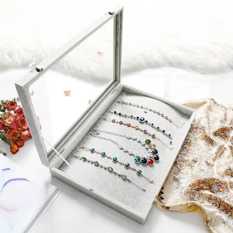 Yeknu Velvet Drawer Jewelry Organizer Box