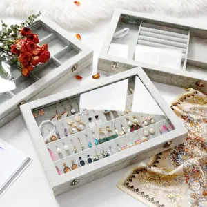 Yeknu Velvet Drawer Jewelry Organizer Box