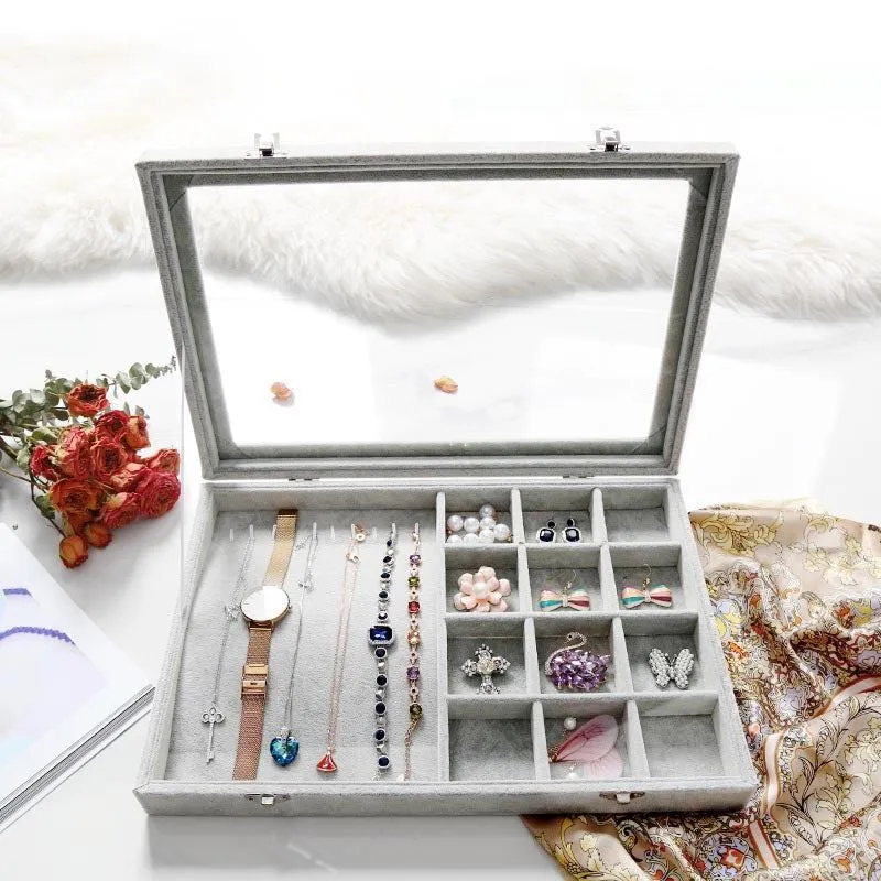 Yeknu Velvet Drawer Jewelry Organizer Box